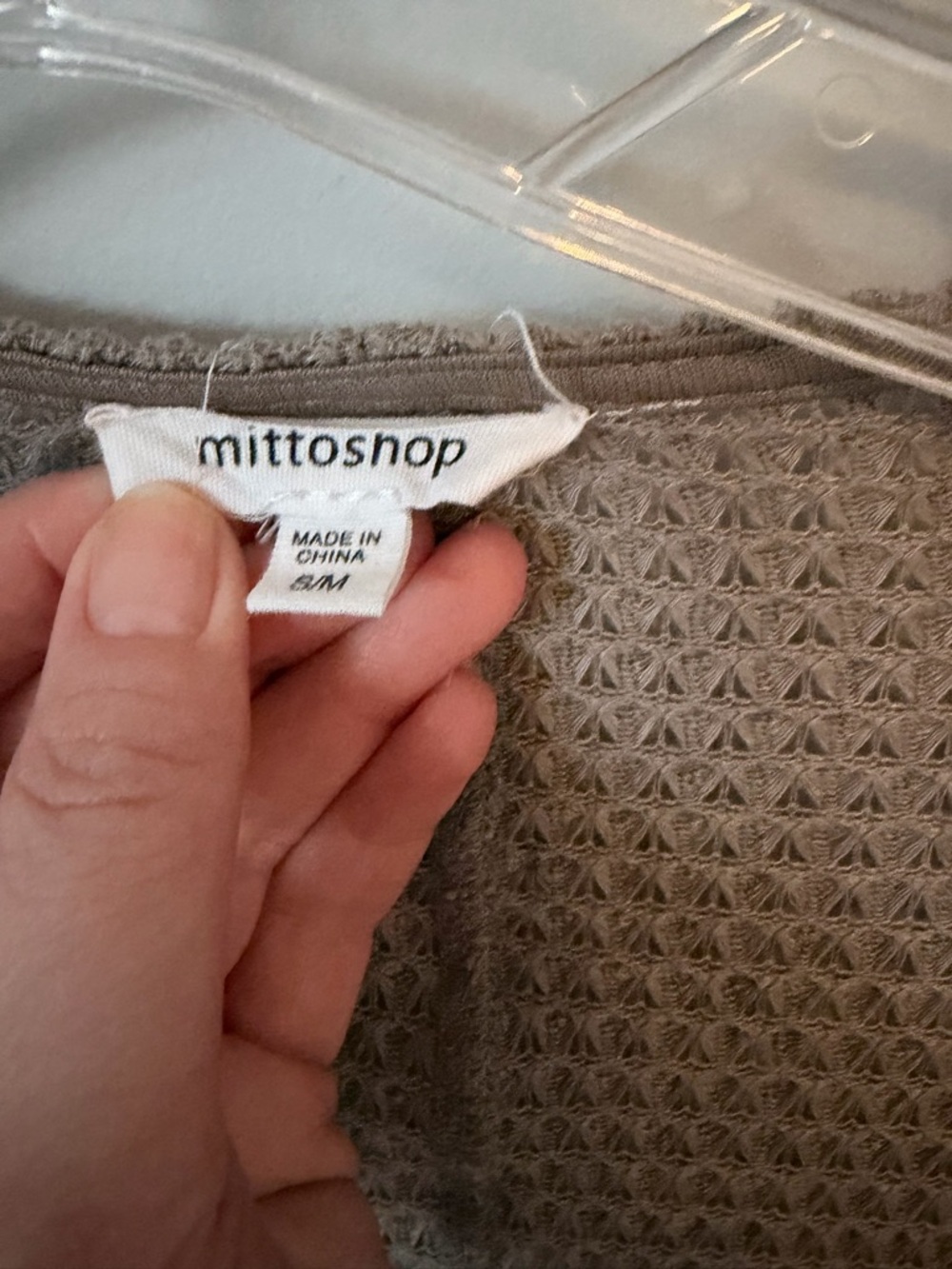 Mittoshop Waffle Knit Open Front Cardigan - Taupe - Picture 3 of 5